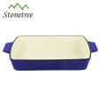 33x23cm Large Ovenproof Enamel Cast iron Baking Dish/Pan/Tray for Oven